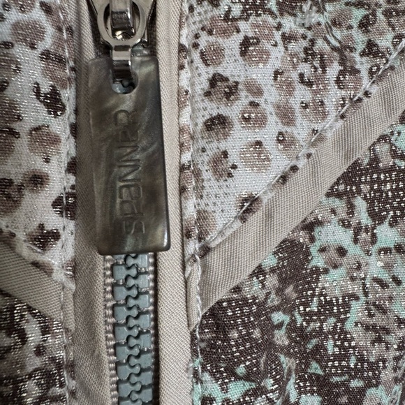 Spanner Women's Gold, brown and turquoise sleeves vest.Ptp 20” lenght23” - Picture 5 of 6